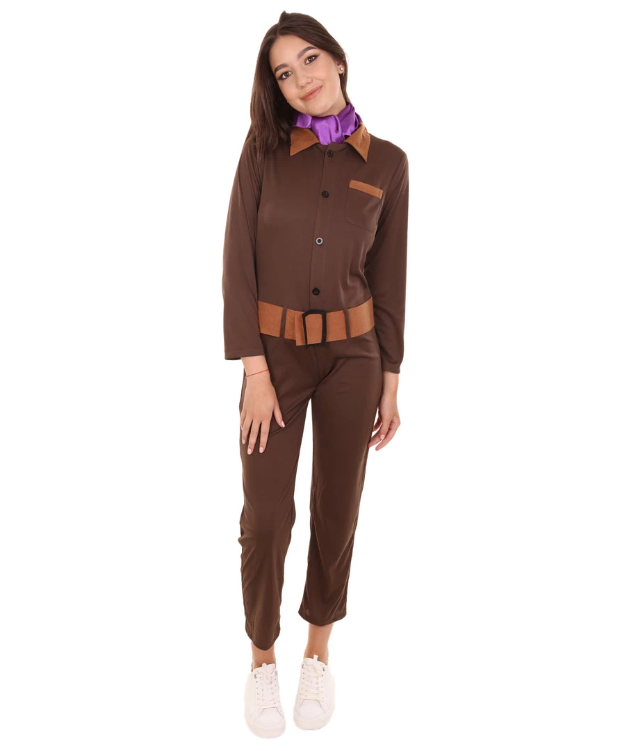 HPO Adult Women's Worker Costume | Brown Halloween Costume 2 HPO Adult Women's Worker Costume | Brown Halloween Costume