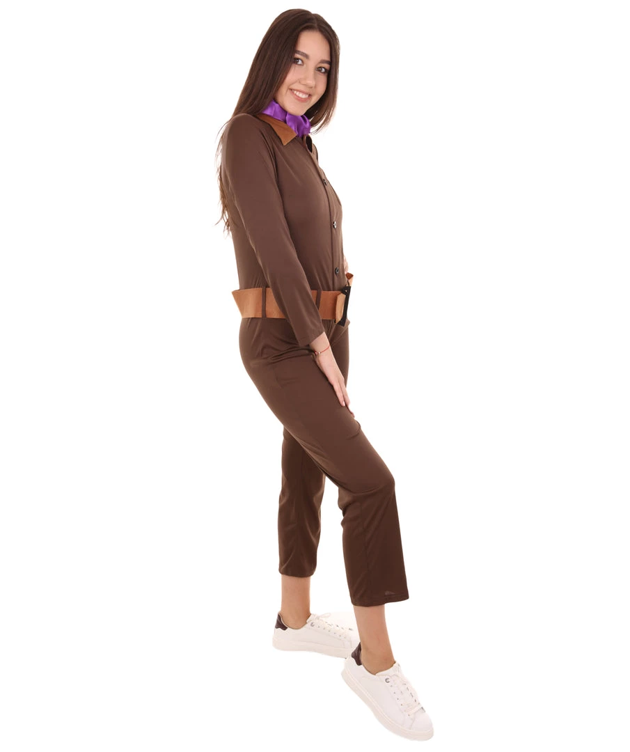 HPO Adult Women's Worker Costume | Brown Halloween Costume 5 HPO Adult Women's Worker Costume | Brown Halloween Costume