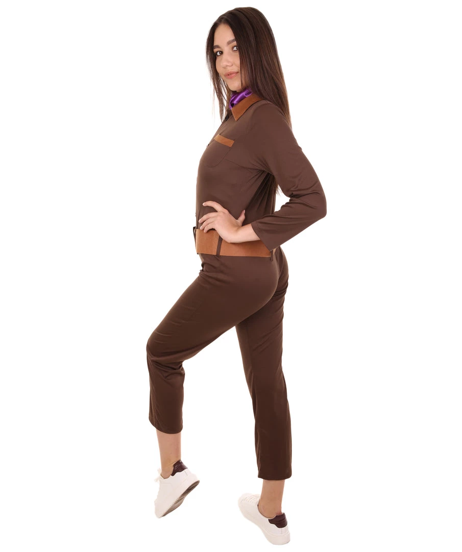 HPO Adult Women's Worker Costume | Brown Halloween Costume 3 HPO Adult Women's Worker Costume | Brown Halloween Costume