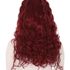 HPO Fantasy Wine Red Curly Womens Wig | Fancy Fashion Wig | Premium Breathable Capless Cap Men's