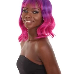 HPO Adults Women Shoulder Length Wavy Wigs | Multicolor Options Cosplay Wigs | Premium Breathable Capless Cap