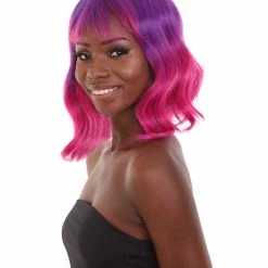 HPO Adults Women Shoulder Length Wavy Wigs | Multicolor Options Cosplay Wigs | Premium Breathable Capless Cap