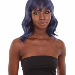 HPO Adults Women Shoulder Length Wavy Wigs | Multicolor Options Cosplay Wigs | Premium Breathable Capless Cap