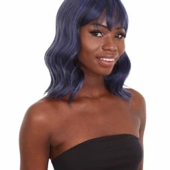 HPO Adults Women Shoulder Length Wavy Wigs | Multicolor Options Cosplay Wigs | Premium Breathable Capless Cap