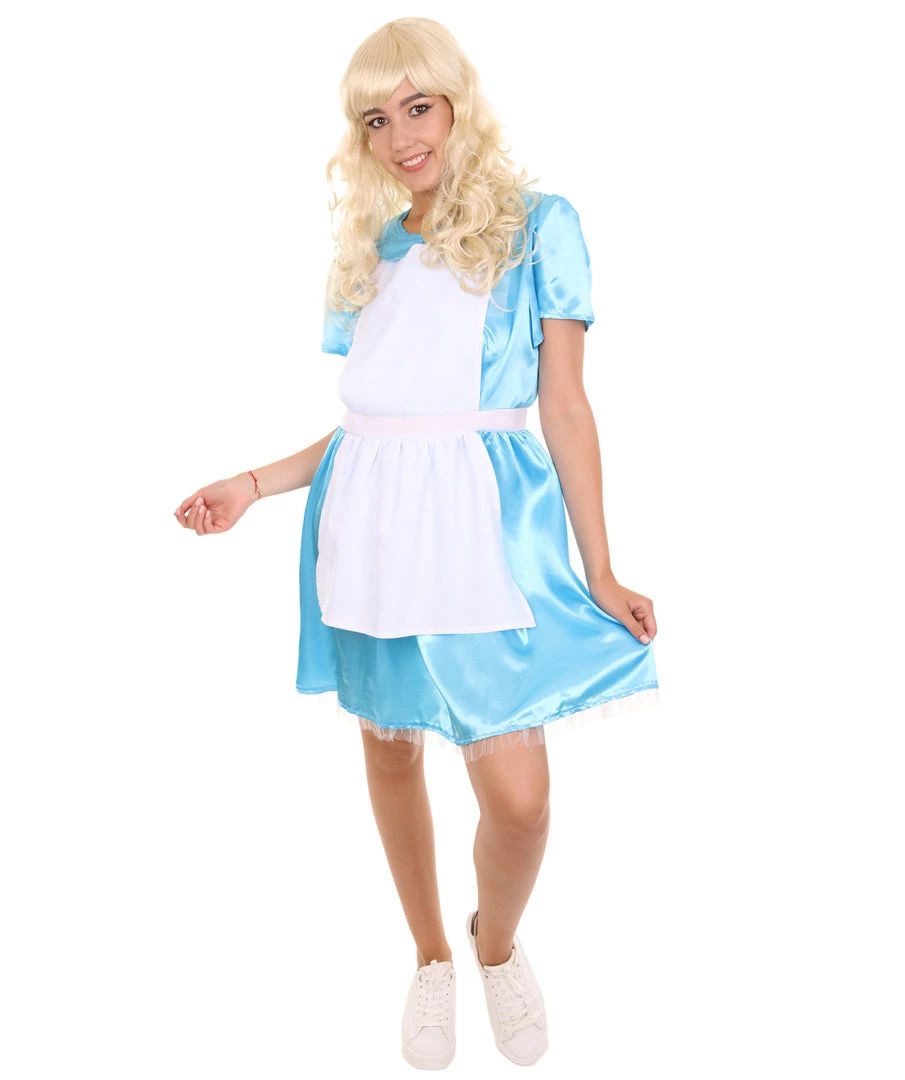 HPO Adult Women's Alice 2Pc Costume | Blue And White Cosplay Costume 3 HPO Adult Women's Alice 2Pc Costume | Blue And White Cosplay Costume