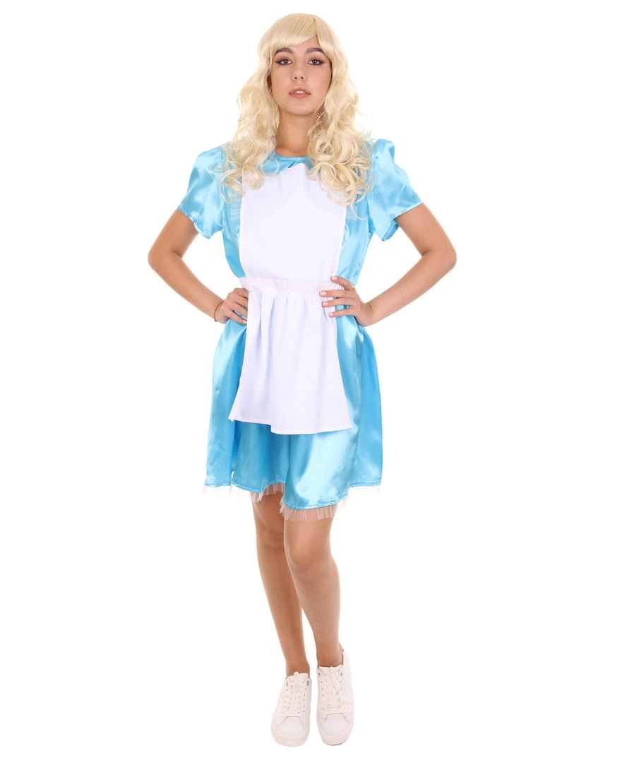 HPO Adult Women's Alice 2Pc Costume | Blue And White Cosplay Costume 2 HPO Adult Women's Alice 2Pc Costume | Blue And White Cosplay Costume