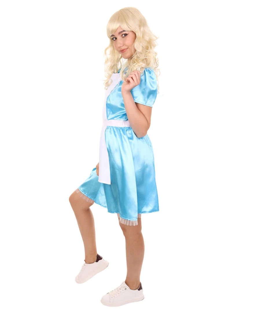 HPO Adult Women's Alice 2Pc Costume | Blue And White Cosplay Costume 4 HPO Adult Women's Alice 2Pc Costume | Blue And White Cosplay Costume