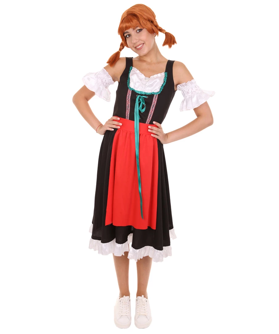 HPO Adult Women's Oktoberfest Fraulein Costume | Black & Red Halloween Costume 1 HPO Adult Women's Oktoberfest Fraulein Costume | Black & Red Halloween Costume