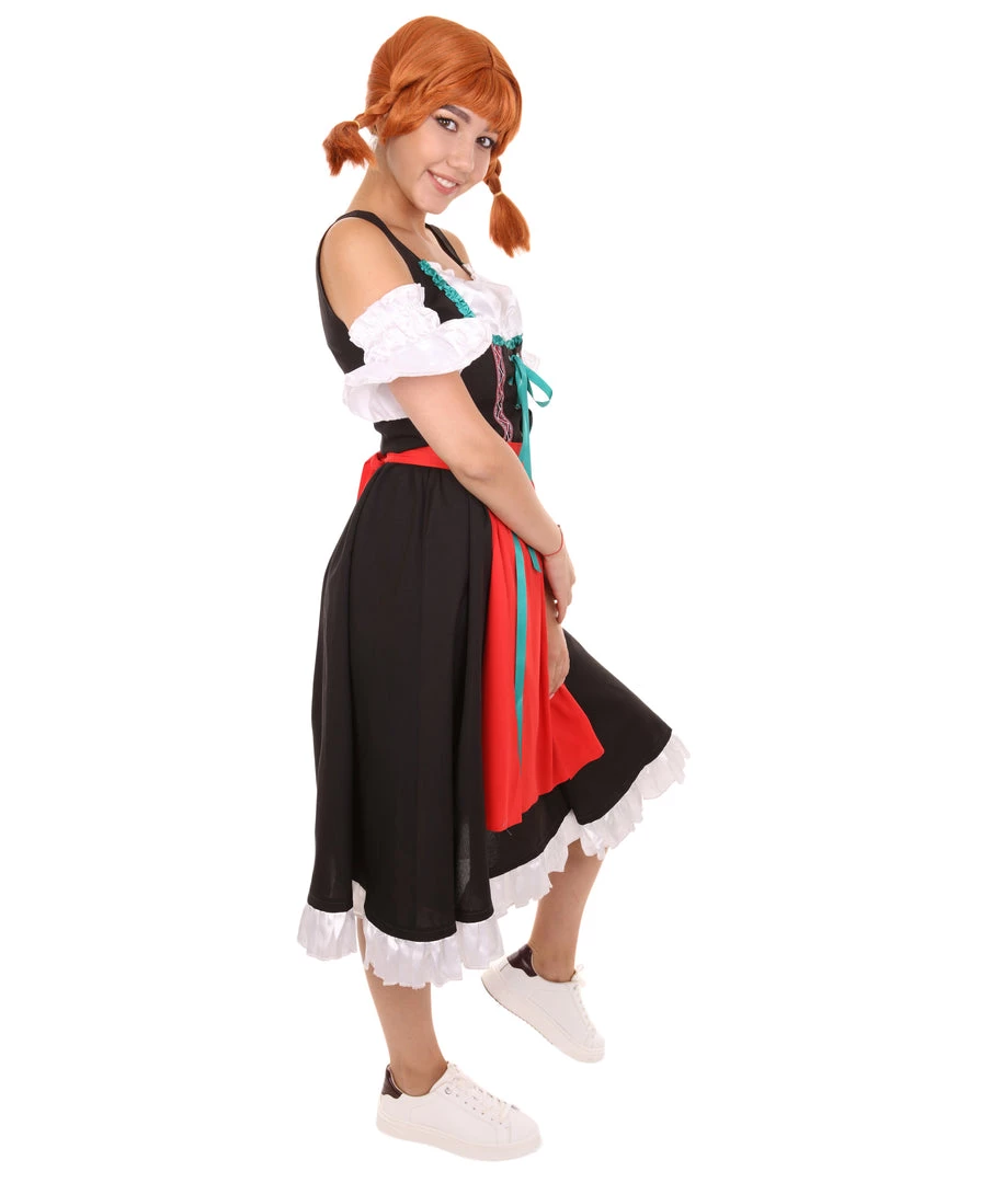 HPO Adult Women's Oktoberfest Fraulein Costume | Black & Red Halloween Costume 7 HPO Adult Women's Oktoberfest Fraulein Costume | Black & Red Halloween Costume