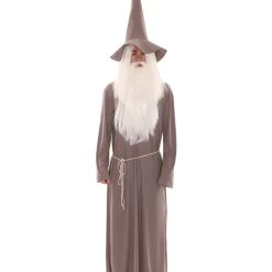 HPO Adult Men's Wizard Hat & Robe TV/Movie Costume | Grey Cosplay Costume