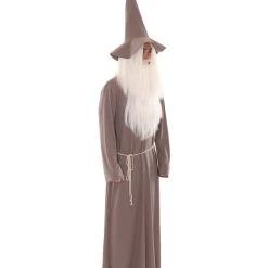 HPO Adult Men's Wizard Hat & Robe TV/Movie Costume | Grey Cosplay Costume