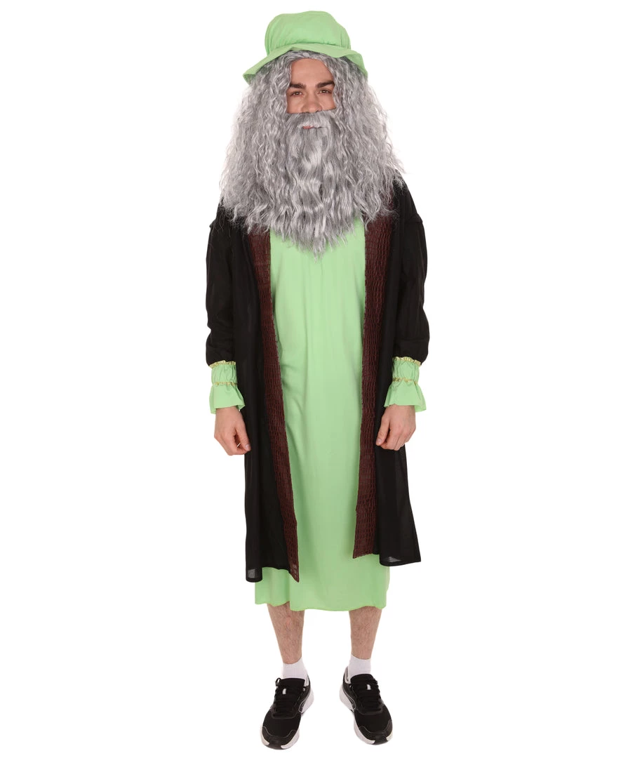 HPO Adult Men's Leonardo Da Vinci Painter Artitst Costume | Green Cosplay Costume 2 HPO Adult Men's Leonardo Da Vinci Painter Artitst Costume | Green Cosplay Costume
