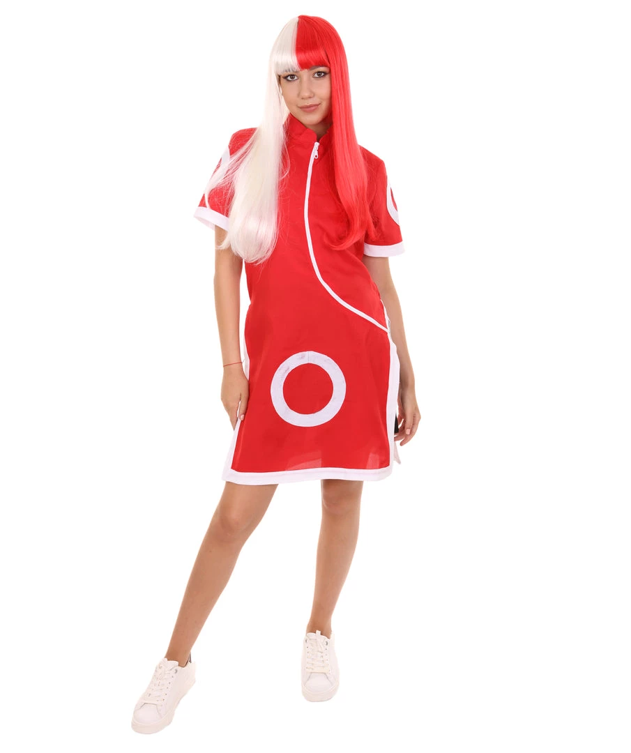 HPO Adult Women's Ninja Anime Costume | Red & White Cosplay Costume 1 HPO Adult Women's Ninja Anime Costume | Red & White Cosplay Costume