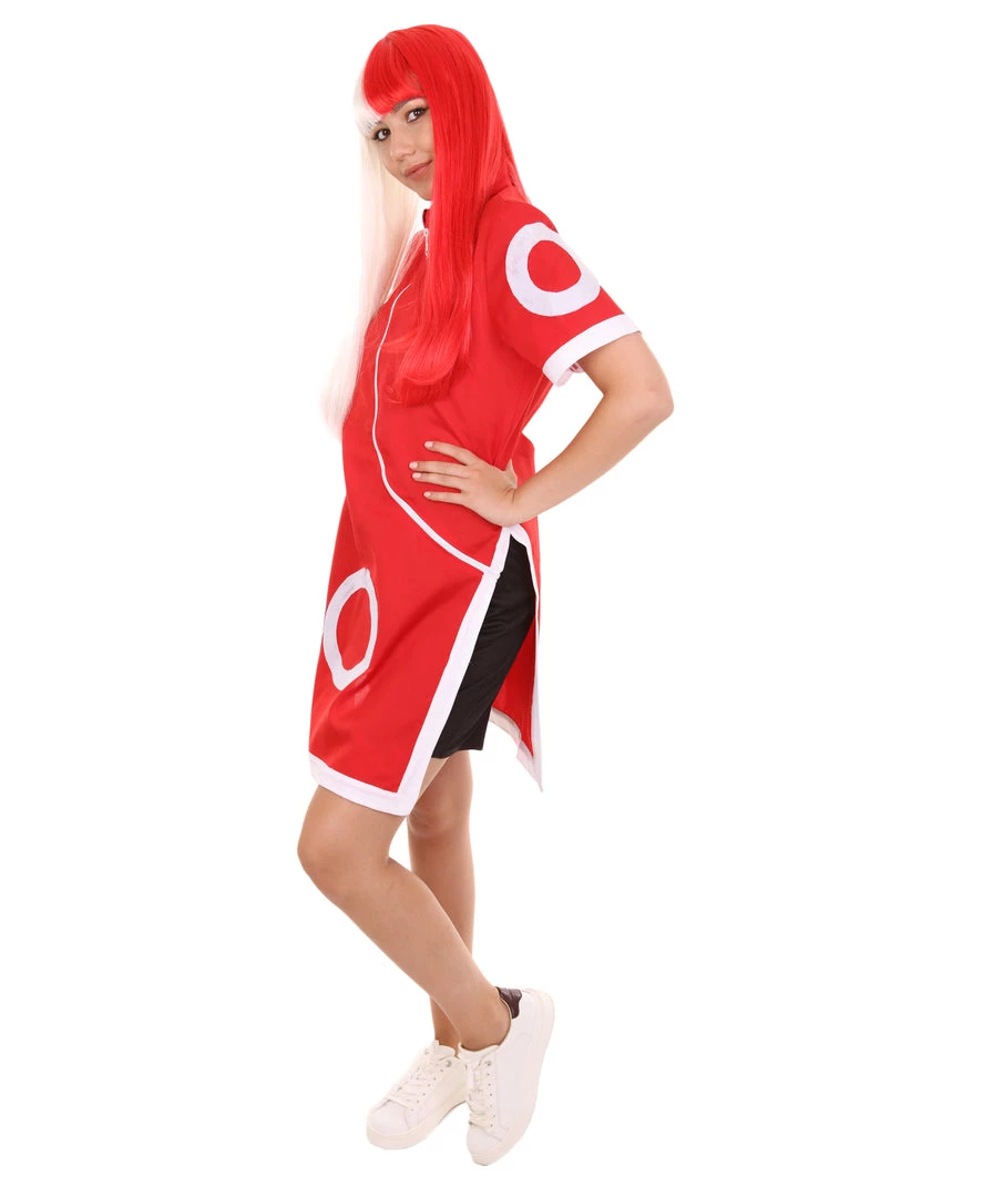 HPO Adult Women's Ninja Anime Costume | Red & White Cosplay Costume 3 HPO Adult Women's Ninja Anime Costume | Red & White Cosplay Costume