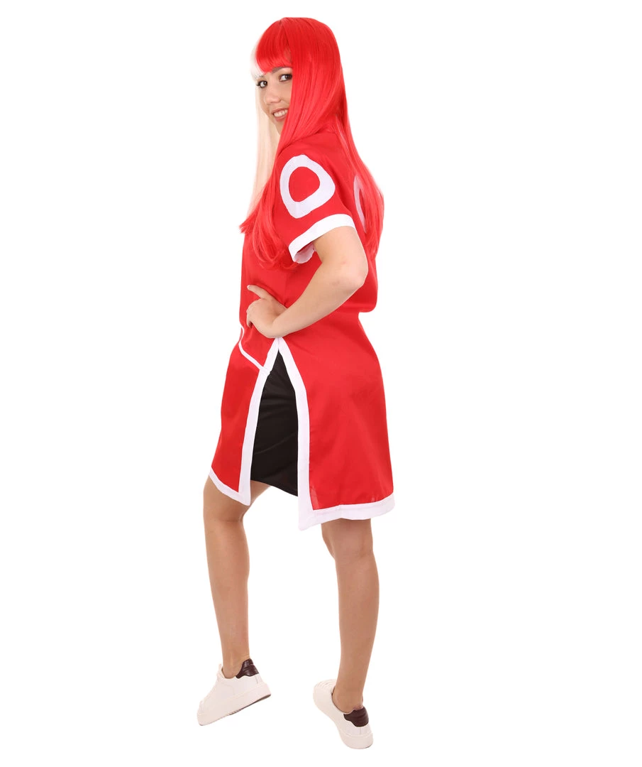 HPO Adult Women's Ninja Anime Costume | Red & White Cosplay Costume 2 HPO Adult Women's Ninja Anime Costume | Red & White Cosplay Costume