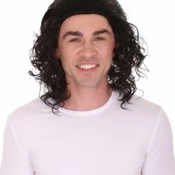 HPO Men's Movie Mens Black Curly Wig | Cosplay Wig | Premium Breathable Capless Cap