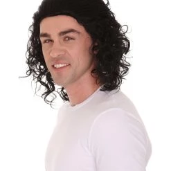 HPO Men's Movie Mens Black Curly Wig | Cosplay Wig | Premium Breathable Capless Cap