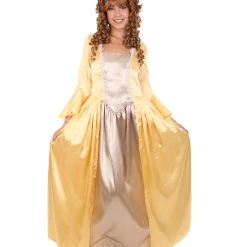 HPO Adult Women's 18th Century Royal Dress Costume | Gold Cosplay Costume