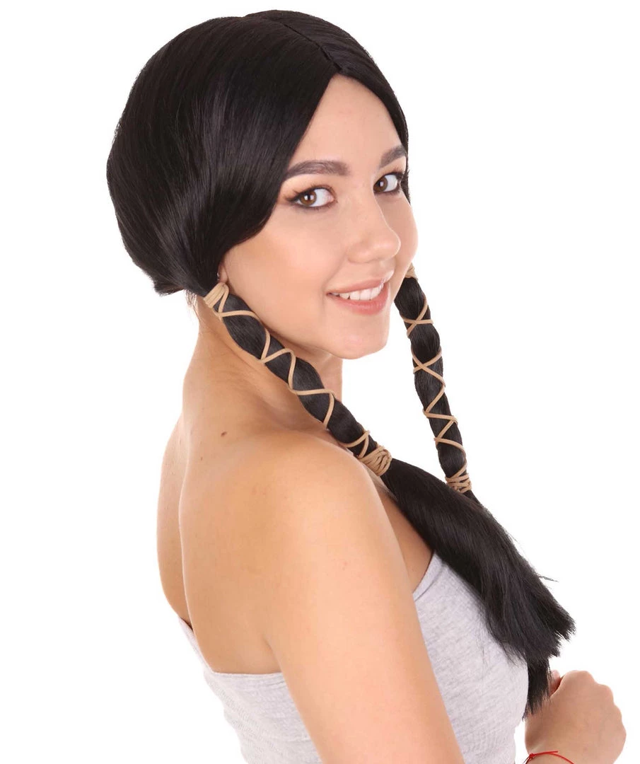 HPO Animation Womens Wig | Black Braided Cosplay Halloween Wig | Premium Breathable Capless Cap 6 HPO Animation Womens Wig | Black Braided Cosplay Halloween Wig | Premium Breathable Capless Cap