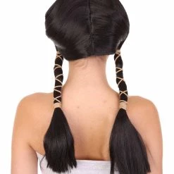 HPO Animation Womens Wig | Black Braided Cosplay Halloween Wig | Premium Breathable Capless Cap 12 HPO Animation Womens Wig | Black Braided Cosplay Halloween Wig | Premium Breathable Capless Cap