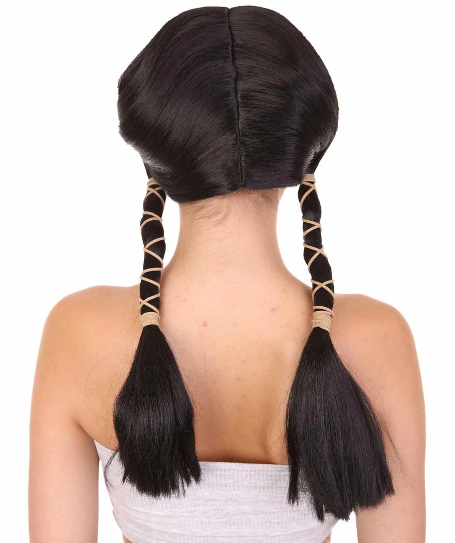 HPO Animation Womens Wig | Black Braided Cosplay Halloween Wig | Premium Breathable Capless Cap 4 HPO Animation Womens Wig | Black Braided Cosplay Halloween Wig | Premium Breathable Capless Cap