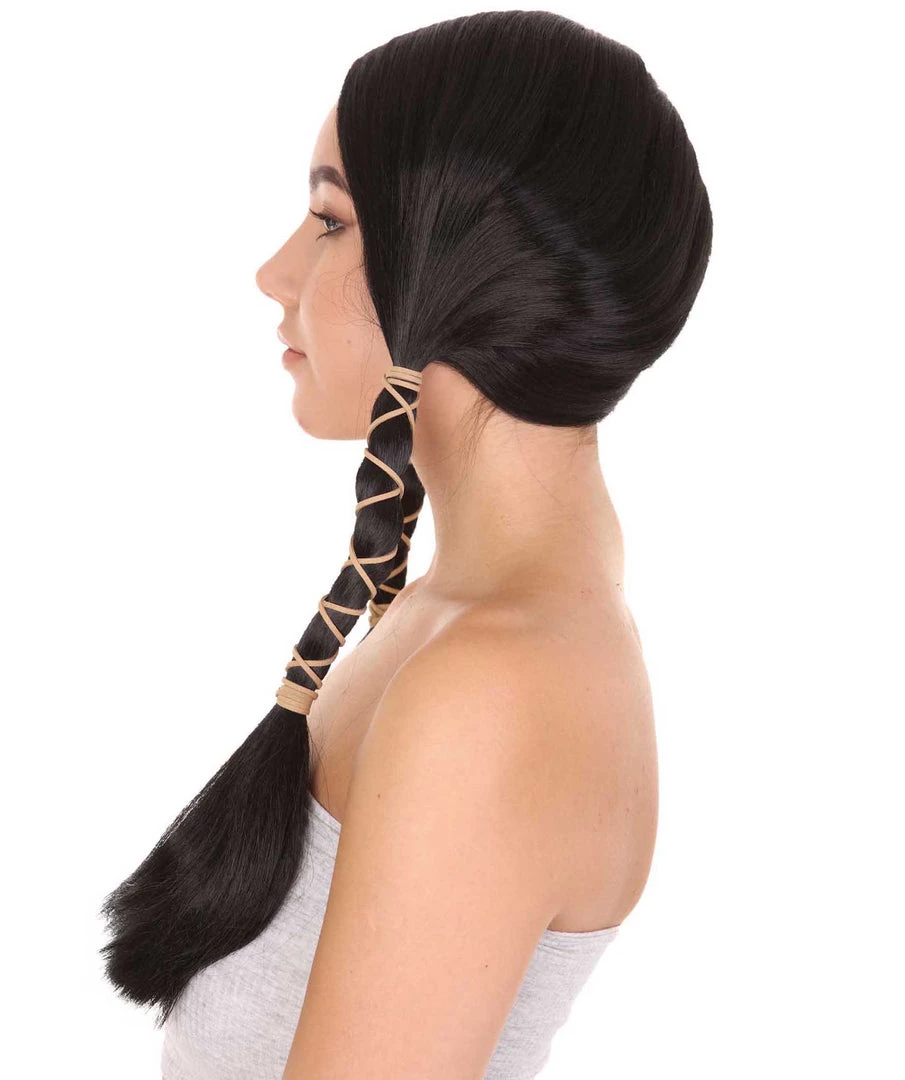 HPO Animation Womens Wig | Black Braided Cosplay Halloween Wig | Premium Breathable Capless Cap 3 HPO Animation Womens Wig | Black Braided Cosplay Halloween Wig | Premium Breathable Capless Cap