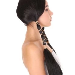 HPO Animation Womens Wig | Black Braided Cosplay Halloween Wig | Premium Breathable Capless Cap 13 HPO Animation Womens Wig | Black Braided Cosplay Halloween Wig | Premium Breathable Capless Cap