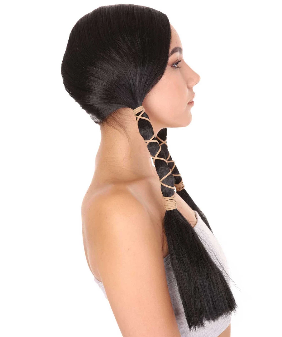 HPO Animation Womens Wig | Black Braided Cosplay Halloween Wig | Premium Breathable Capless Cap 5 HPO Animation Womens Wig | Black Braided Cosplay Halloween Wig | Premium Breathable Capless Cap