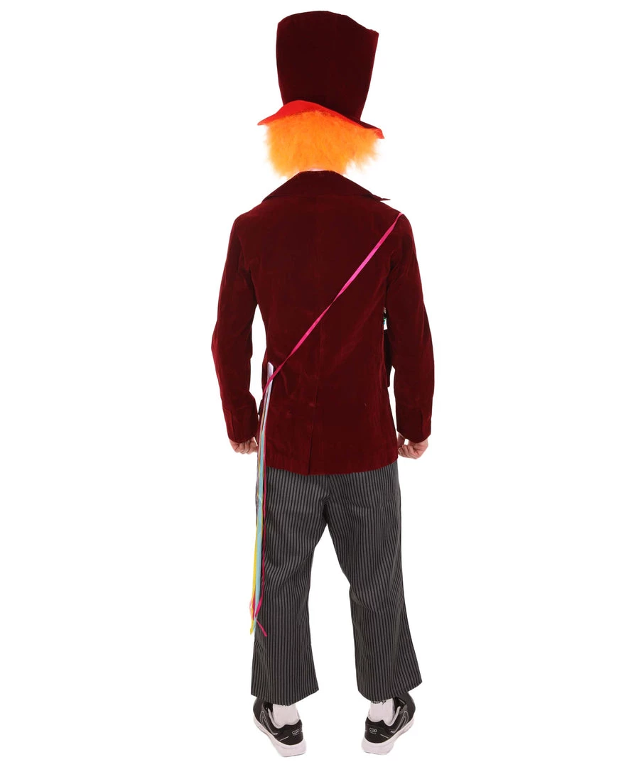 HPO Adult Men's Deluxe Hatter In Wonderland Costume | Red Cosplay Costume 5 HPO Adult Men's Deluxe Hatter In Wonderland Costume | Red Cosplay Costume