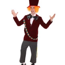 HPO Adult Men's Deluxe Hatter In Wonderland Costume | Red Cosplay Costume