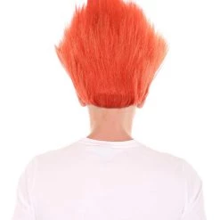 HPO Men's Fire Movie Mens Wig | All Back Tall Red Wig | Premium Breathable Capless Cap