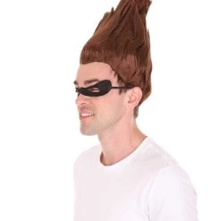 HPO Men's Superhero Family Villain Wig | Mens Wig With Mask Set | TV/Movie Wigs | Premium Breathable Capless Cap