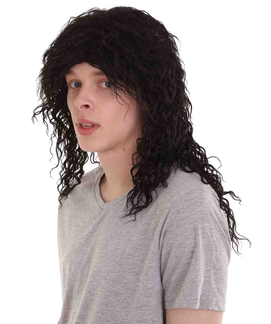 HPO Rock Star Mens Wig | Black Cosplay Halloween Wig | Premium Breathable Capless Cap 3 HPO Rock Star Mens Wig | Black Cosplay Halloween Wig | Premium Breathable Capless Cap