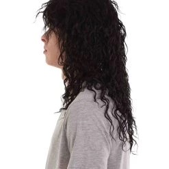 HPO Rock Star Mens Wig | Black Cosplay Halloween Wig | Premium Breathable Capless Cap 13 HPO Rock Star Mens Wig | Black Cosplay Halloween Wig | Premium Breathable Capless Cap