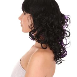 HPO Men's Adult Womens Medium Length Curly Wig Purple & Black | Fancy Event Ready Halloween Wig | Premium Breathable Capless Cap 11 HPO Men's Adult Womens Medium Length Curly Wig Purple & Black | Fancy Event Ready Halloween Wig | Premium Breathable Capless Cap
