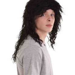 HPO Rock Star Mens Wig | Black Cosplay Halloween Wig | Premium Breathable Capless Cap 15 HPO Rock Star Mens Wig | Black Cosplay Halloween Wig | Premium Breathable Capless Cap