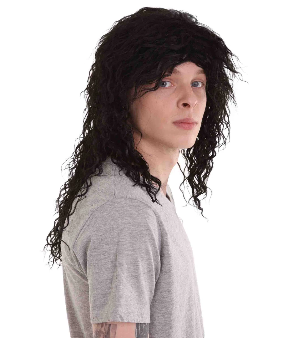 HPO Rock Star Mens Wig | Black Cosplay Halloween Wig | Premium Breathable Capless Cap 6 HPO Rock Star Mens Wig | Black Cosplay Halloween Wig | Premium Breathable Capless Cap
