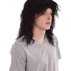 HPO Rock Star Mens Wig | Black Cosplay Halloween Wig | Premium Breathable Capless Cap 16 HPO Rock Star Mens Wig | Black Cosplay Halloween Wig | Premium Breathable Capless Cap