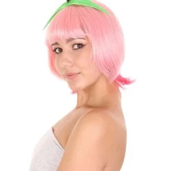 HPO Women's Peach Womens Wig | Bob Party Ready Fancy Cosplay Halloween Wig | Premium Breathable Capless Cap