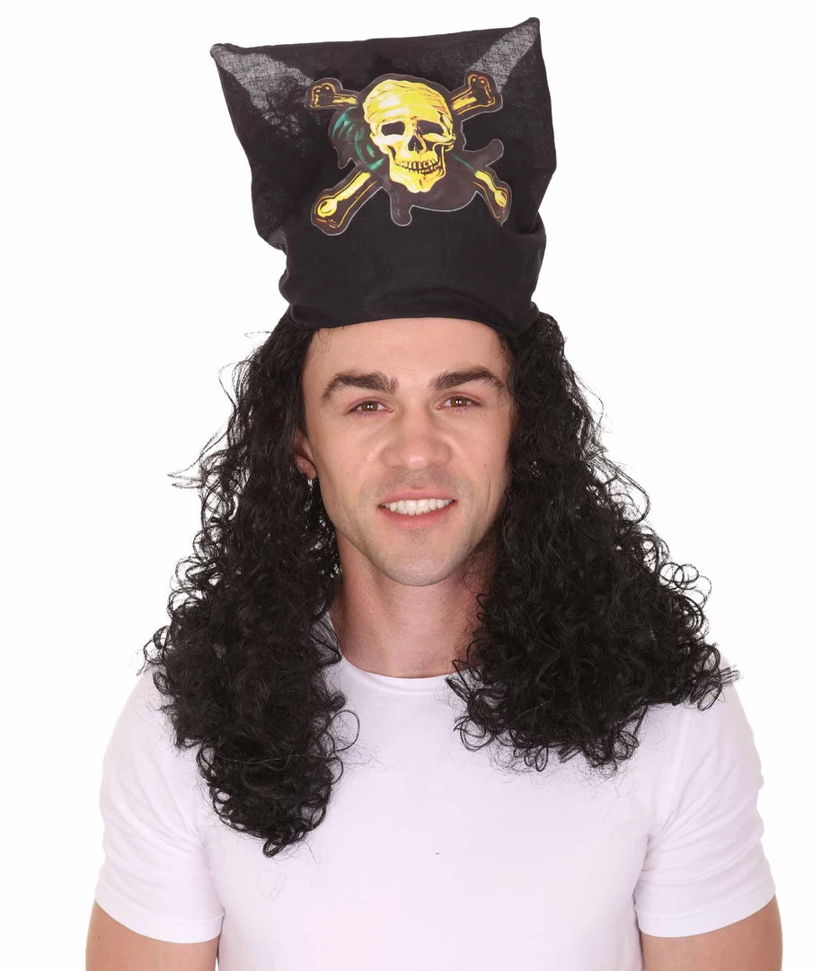 HPO Men's Captain Pirate Mens Curly Wig | Movie Character Cosplay Halloween Wig | Premium Breathable Capless Cap 2 HPO Men's Captain Pirate Mens Curly Wig | Movie Character Cosplay Halloween Wig | Premium Breathable Capless Cap