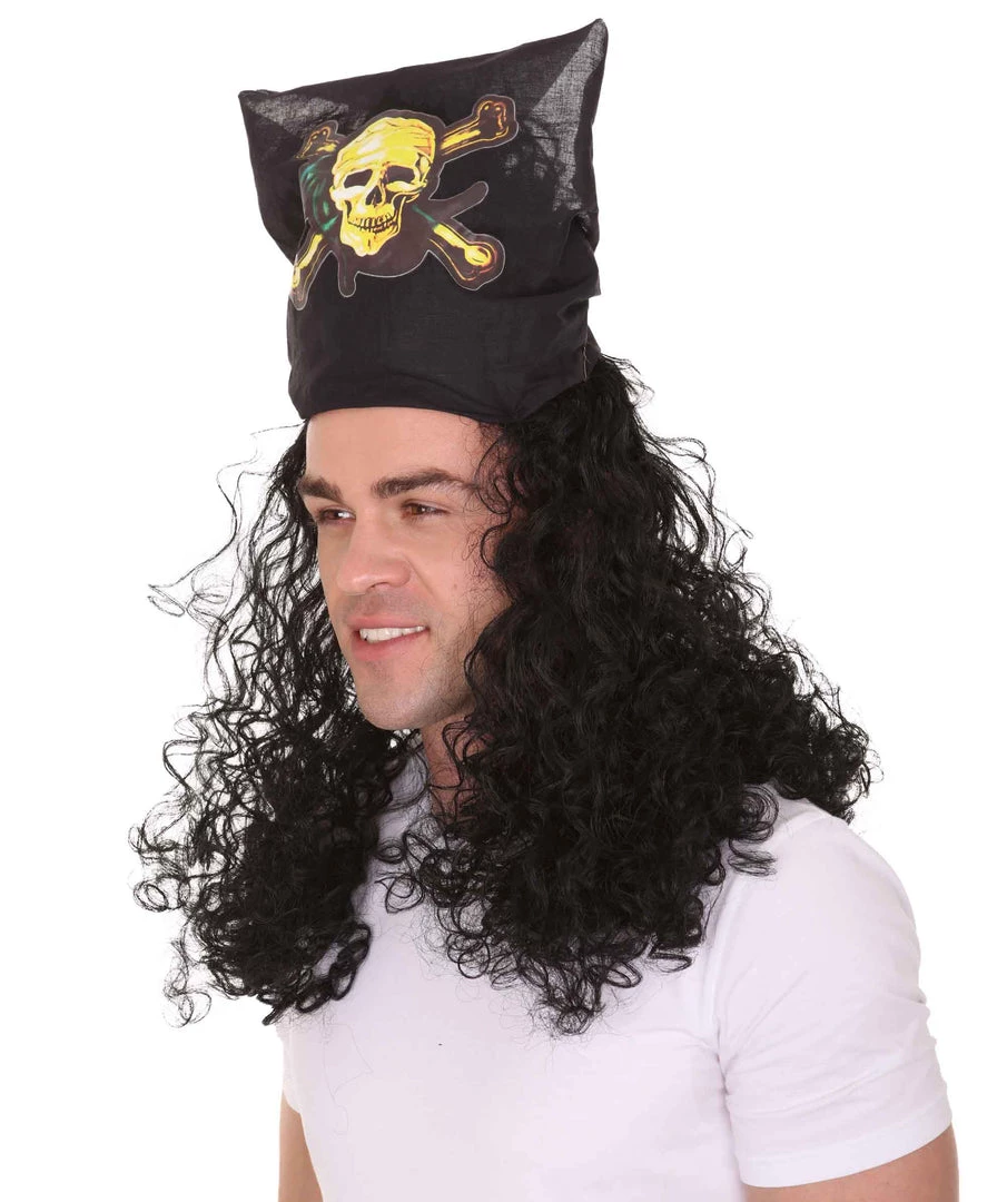 HPO Men's Captain Pirate Mens Curly Wig | Movie Character Cosplay Halloween Wig | Premium Breathable Capless Cap 3 HPO Men's Captain Pirate Mens Curly Wig | Movie Character Cosplay Halloween Wig | Premium Breathable Capless Cap