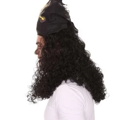 HPO Men's Captain Pirate Mens Curly Wig | Movie Character Cosplay Halloween Wig | Premium Breathable Capless Cap 12 HPO Men's Captain Pirate Mens Curly Wig | Movie Character Cosplay Halloween Wig | Premium Breathable Capless Cap