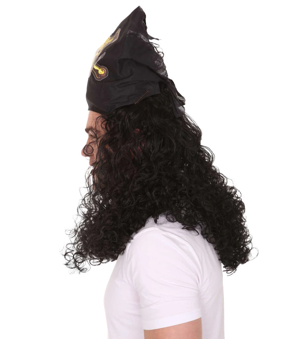 HPO Men's Captain Pirate Mens Curly Wig | Movie Character Cosplay Halloween Wig | Premium Breathable Capless Cap 4 HPO Men's Captain Pirate Mens Curly Wig | Movie Character Cosplay Halloween Wig | Premium Breathable Capless Cap