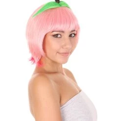 HPO Women's Peach Womens Wig | Bob Party Ready Fancy Cosplay Halloween Wig | Premium Breathable Capless Cap 14 HPO Women's Peach Womens Wig | Bob Party Ready Fancy Cosplay Halloween Wig | Premium Breathable Capless Cap