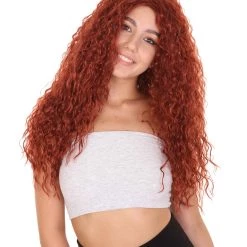 HPO Women's Princess Womens Wig | Super Size Jumbo TV/Movie Auburn Wig | Premium Breathable Capless Cap