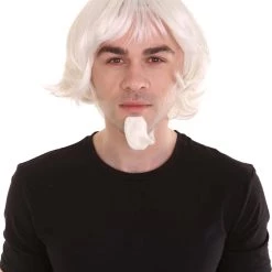 HPO Uncle White Mens Costume Wig And Goatee Set | Cosplay Halloween Wig | Premium Breathable Capless Cap