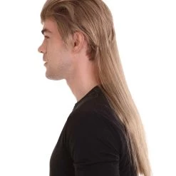 HPO Bounty Hunter Mens Wig | Brown Cosplay Halloween Wig | Premium Breathable Capless Cap Men's