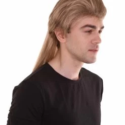 HPO Bounty Hunter Mens Wig | Brown Cosplay Halloween Wig | Premium Breathable Capless Cap Men's