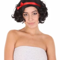 HPO Men's Princess Womens Wig | Black Short Queen Wig | Premium Breathable Capless Cap