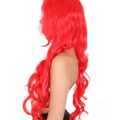 HPO Womens Mermaid Wig | Red Princess Wigs | Premium Breathable Capless Cap 10 HPO Womens Mermaid Wig | Red Princess Wigs | Premium Breathable Capless Cap